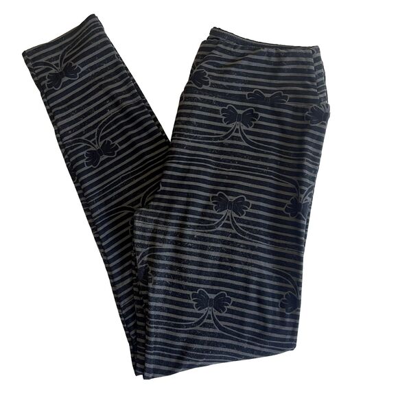 Lularoe OS Leggings BOW‎ PRINT One Size - Picture 1 of 5